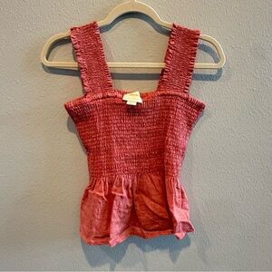 Maeve Cherry Smocked Crop Top